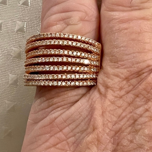 Natural White Zircon (Not Cubic Zirconia) 18k RG over Sterling Silver Sz 7! ✨️ - Picture 4 of 8